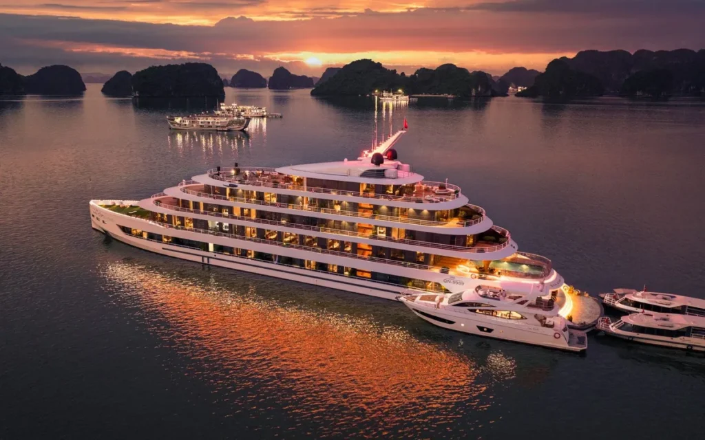 Sunset canapés on luxury Yacht